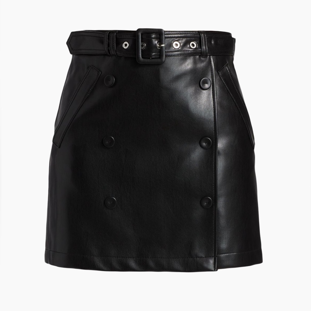 Cinq a sept quin faux leather mini skirt size 2